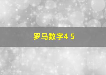 罗马数字4 5